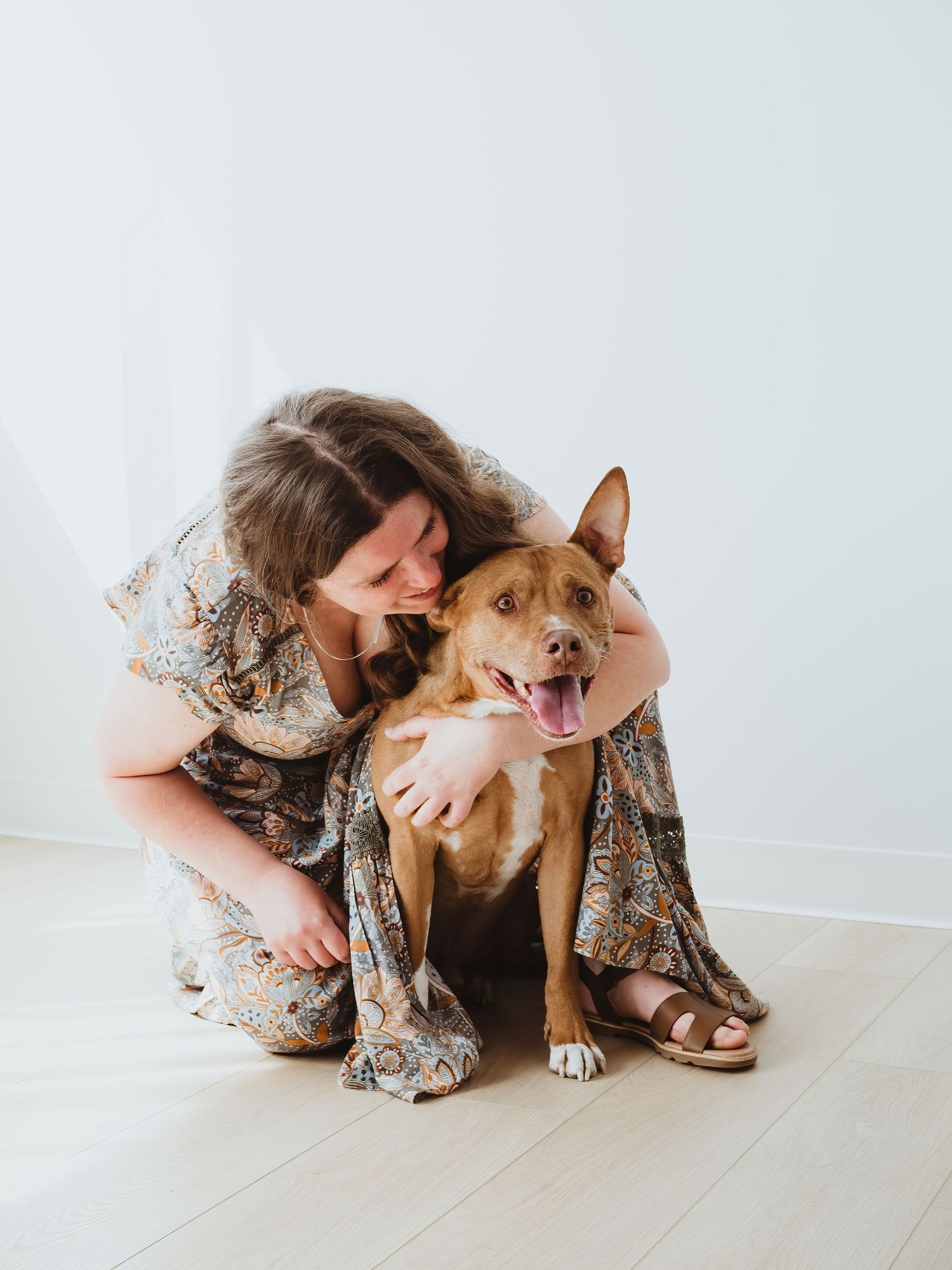 Pet and owner connection captured during a professional photography session in edmonton with Coral Konanz Photography