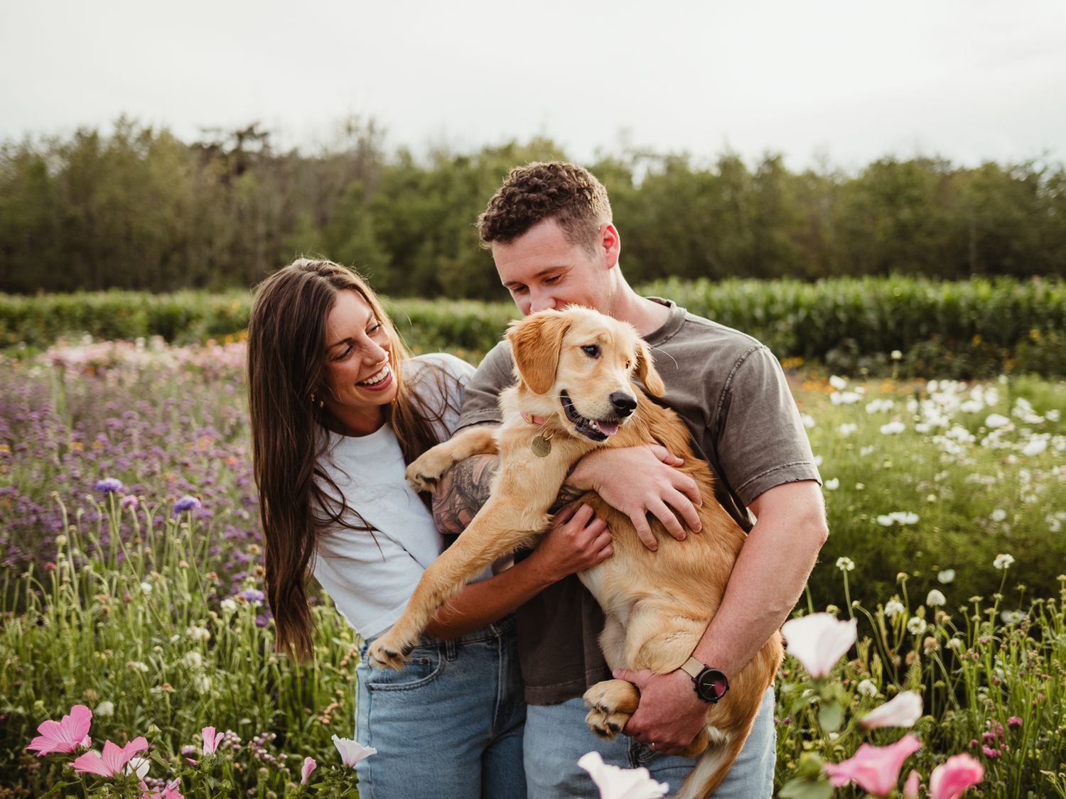 Family photography session at sunset in Edmonton area