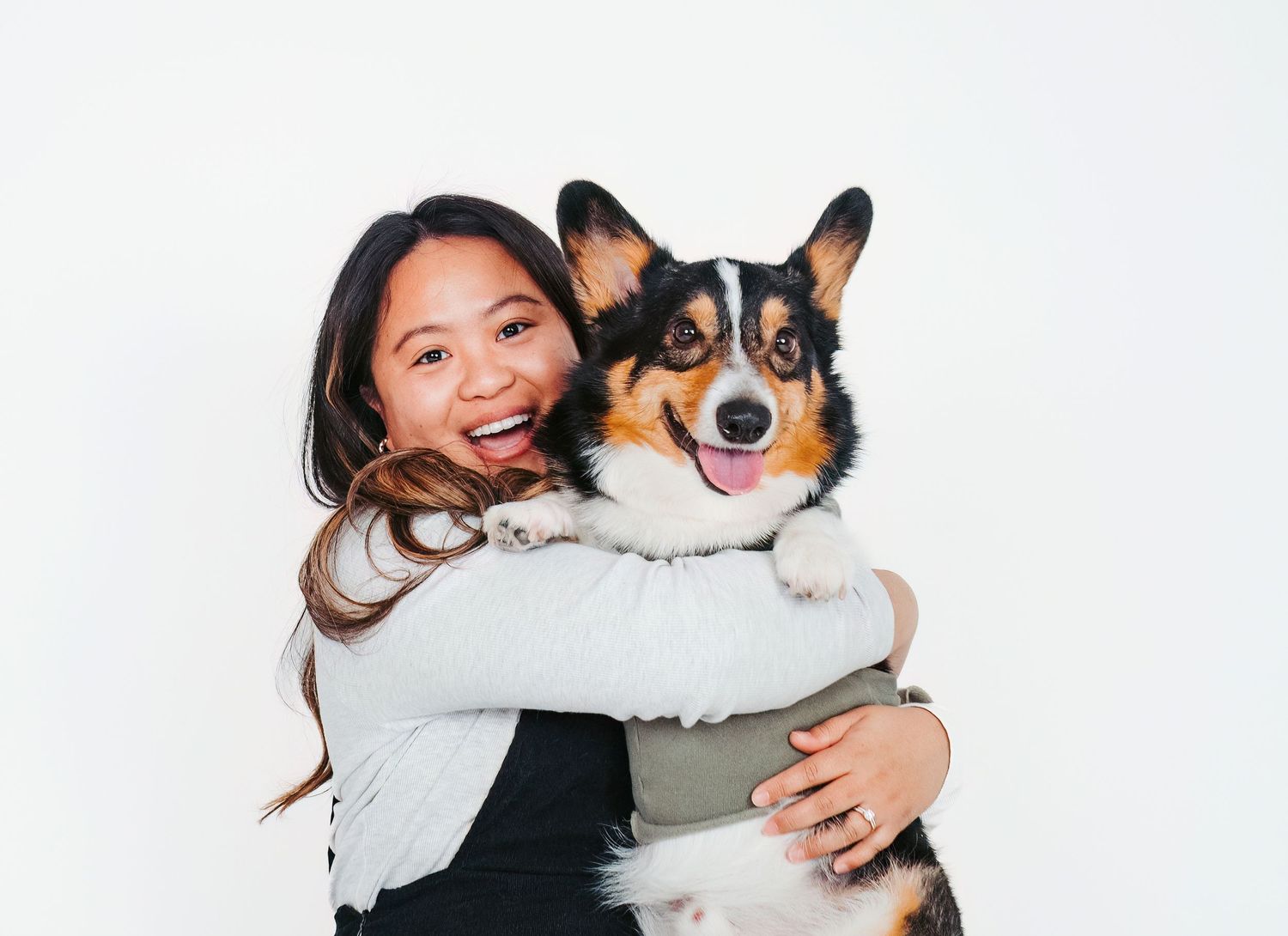 Pet and owner connection captured during a professional photography session in stony plain with Coral Konanz Photography