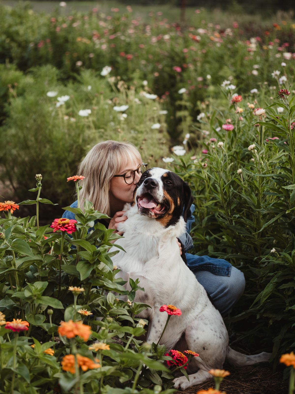 Pet and owner connection captured during a professional photography session in edmonton with Coral Konanz Photography