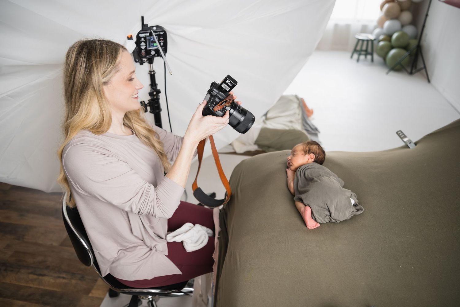 Newborn session setup in Beaumont TX with Bree Elle Photography.