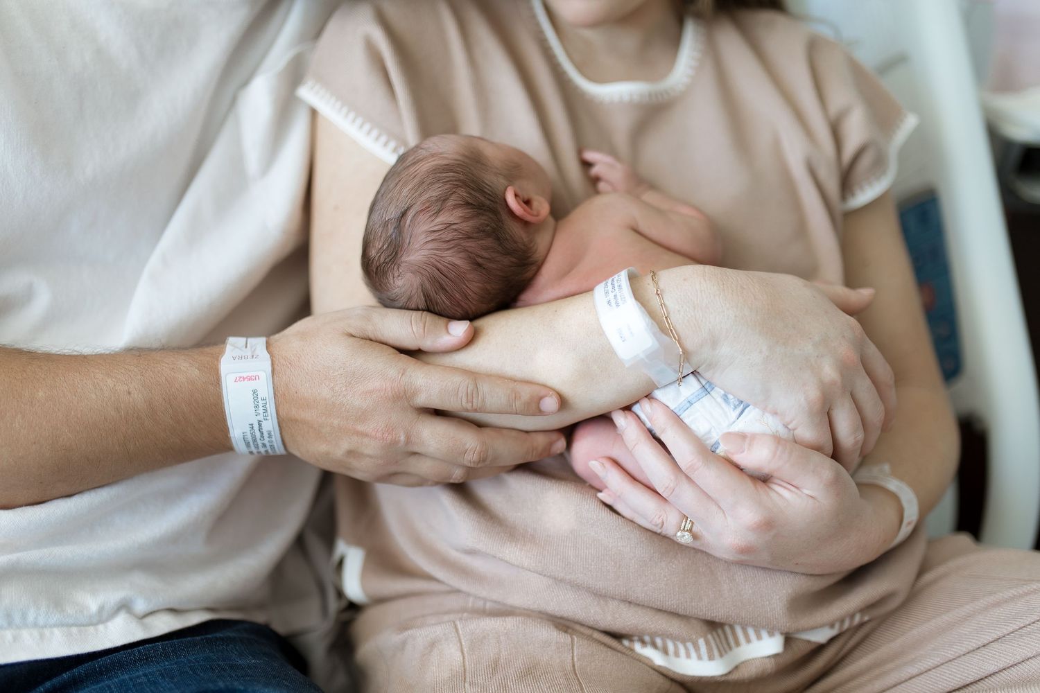 Newborn baby during their Fresh 48 session with Bree Elle Photography in Beaumont, TX at St. Elizabeth hospital.