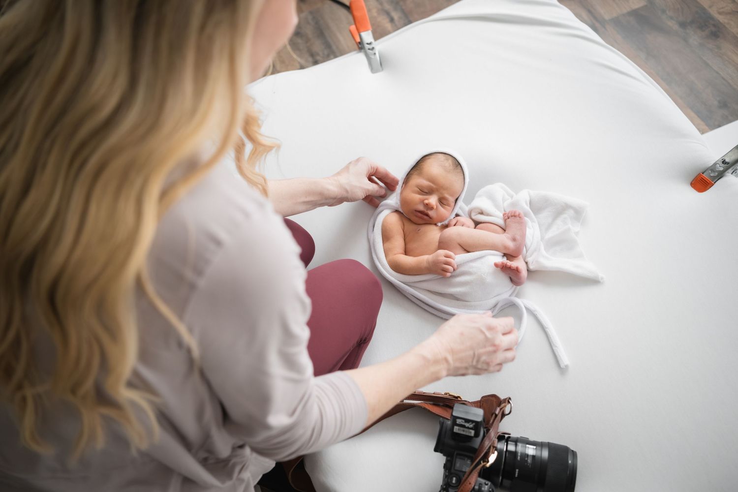 Newborn baby during studio session in Port Neches, TX with Bree Elle Photography.