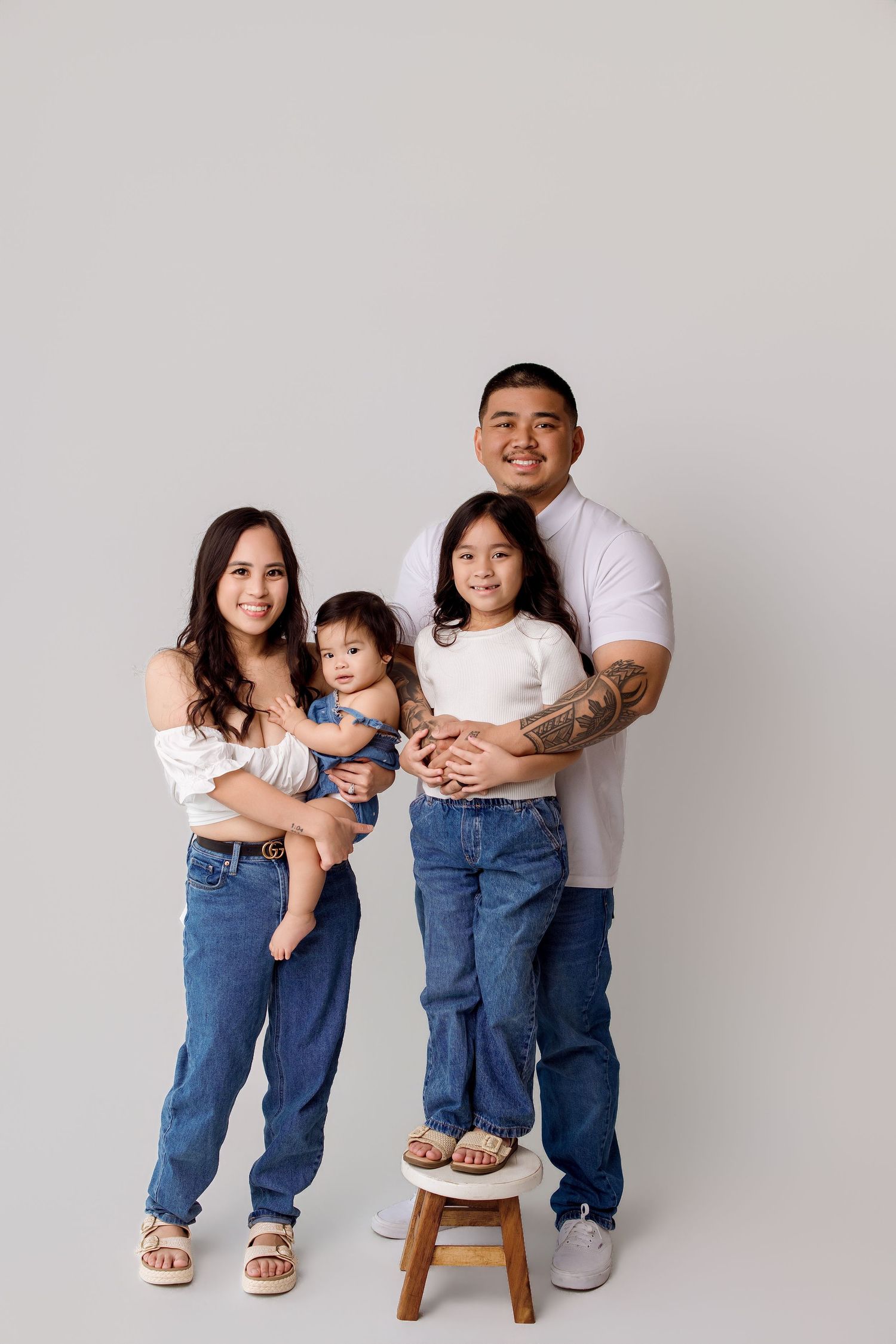 One year old family portion with sibling during one year session Bree Elle Photography in Port Neches, TX.