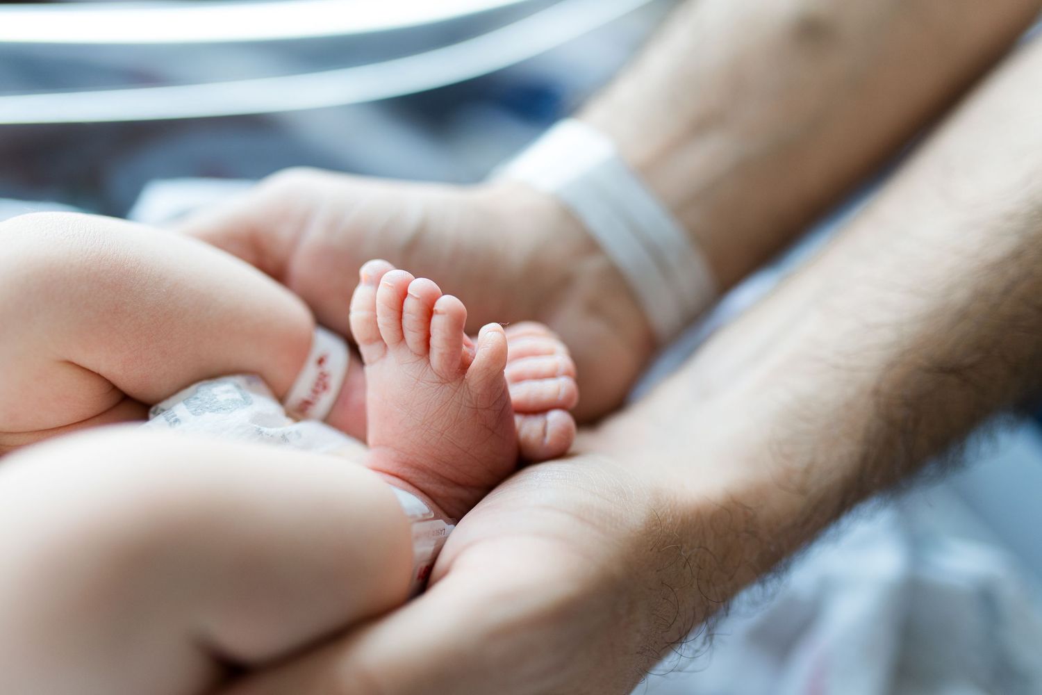 Newborn baby during Fresh 48 session at St. Elizabeth hospital in Beaumont, TX with Bree Elle Photography.