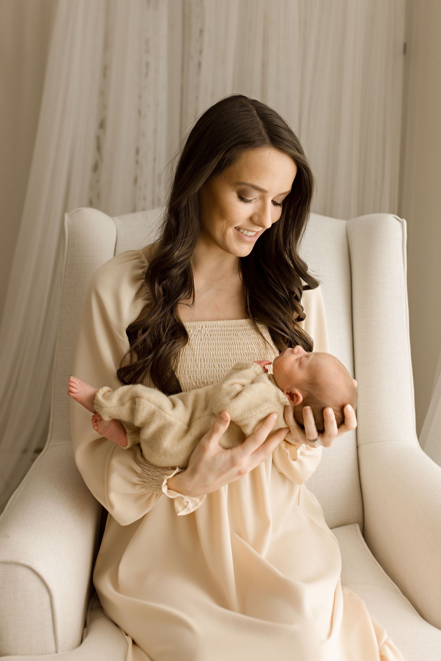 Newborn baby during studio session in Southeast, TX with Bree Elle Photography.