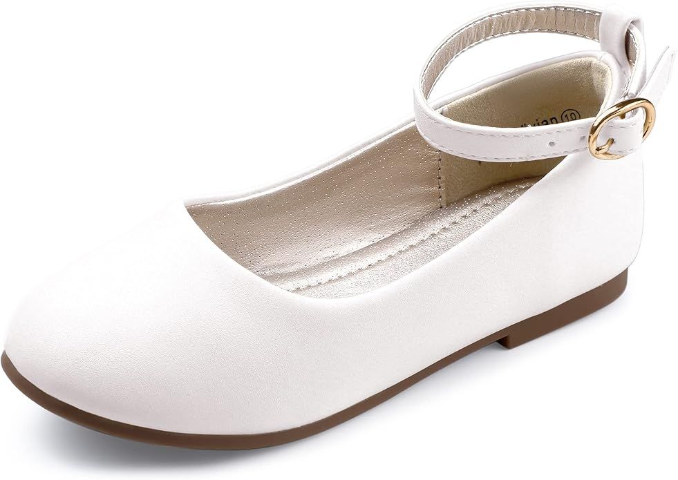 White leather ballet flats with ankle straps and pointed toes shown from different angles on white background.