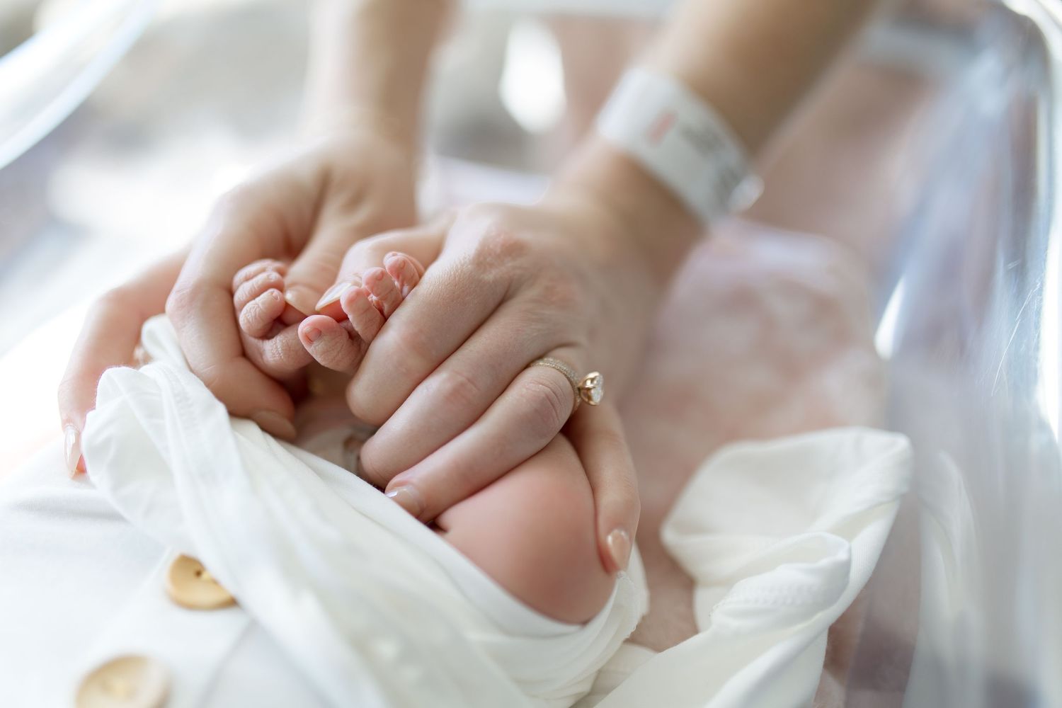 Newborn baby during their Fresh 48 session with Bree Elle Photography in Beaumont, TX at St. Elizabeth hospital.