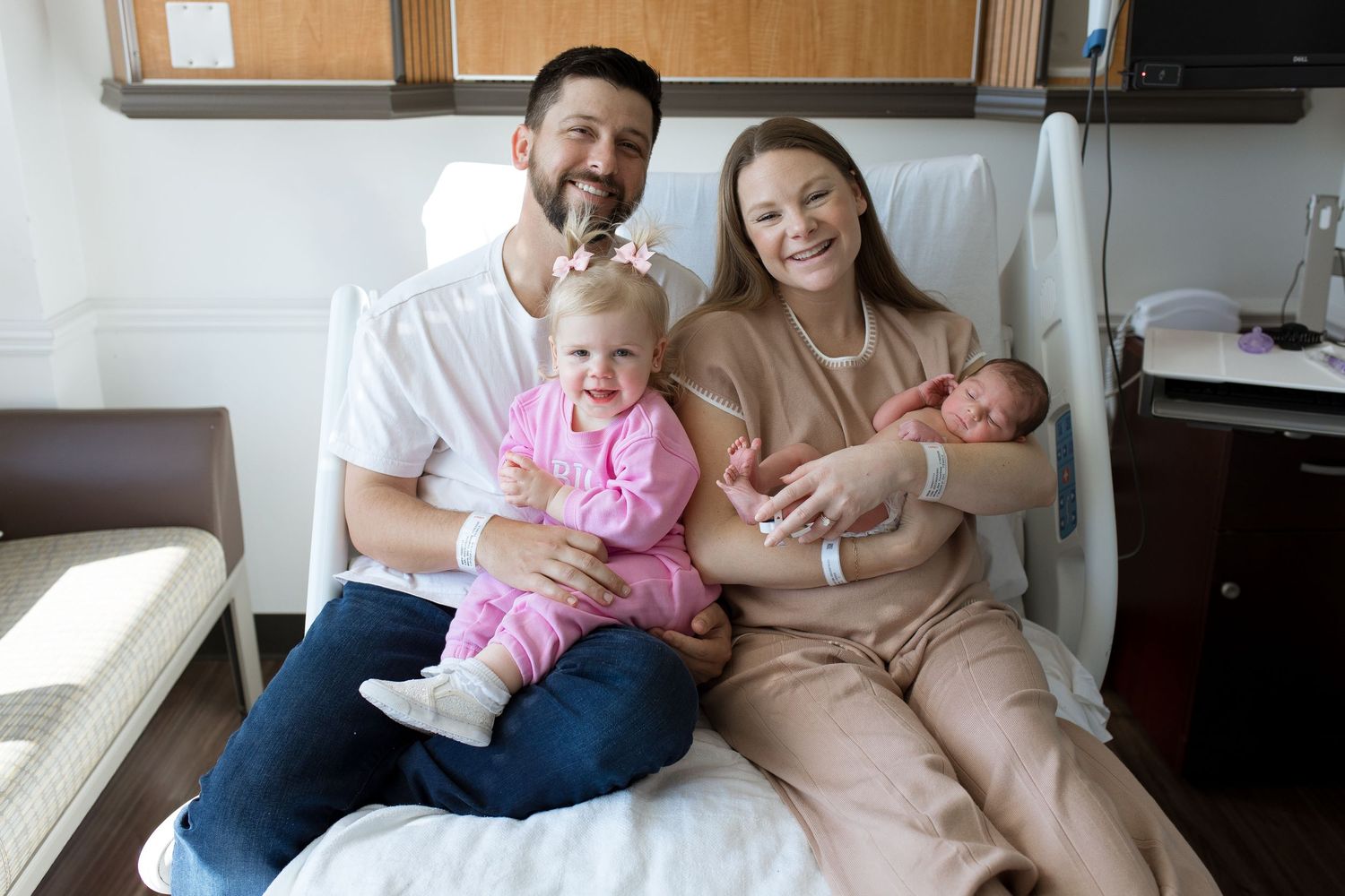 Newborn baby during their Fresh 48 session with Bree Elle Photography in Beaumont, TX at St. Elizabeth hospital.
