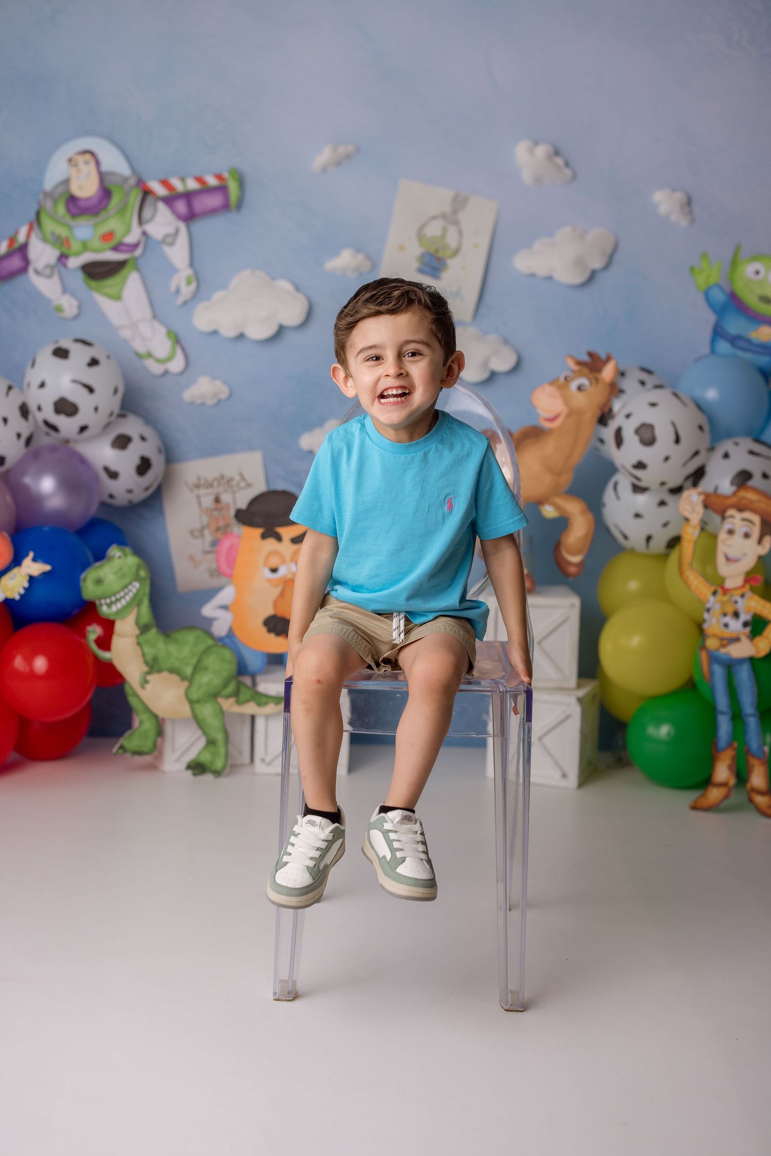 Toy Story themed photo session by Bree Elle Photography in Port Neches, TX studio. Beaumont birthday party ideas.