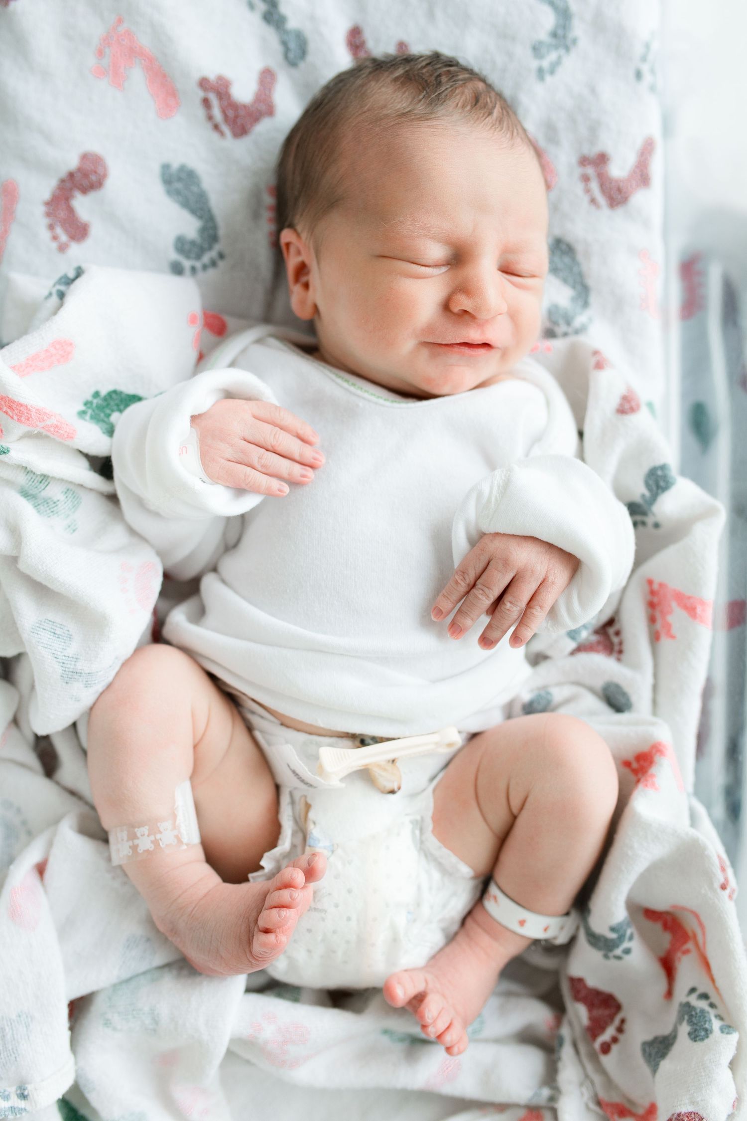 Newborn baby during Fresh 48 session with Bree Elle Photography in Beaumont, TX at St. Elizabeth hospital.
