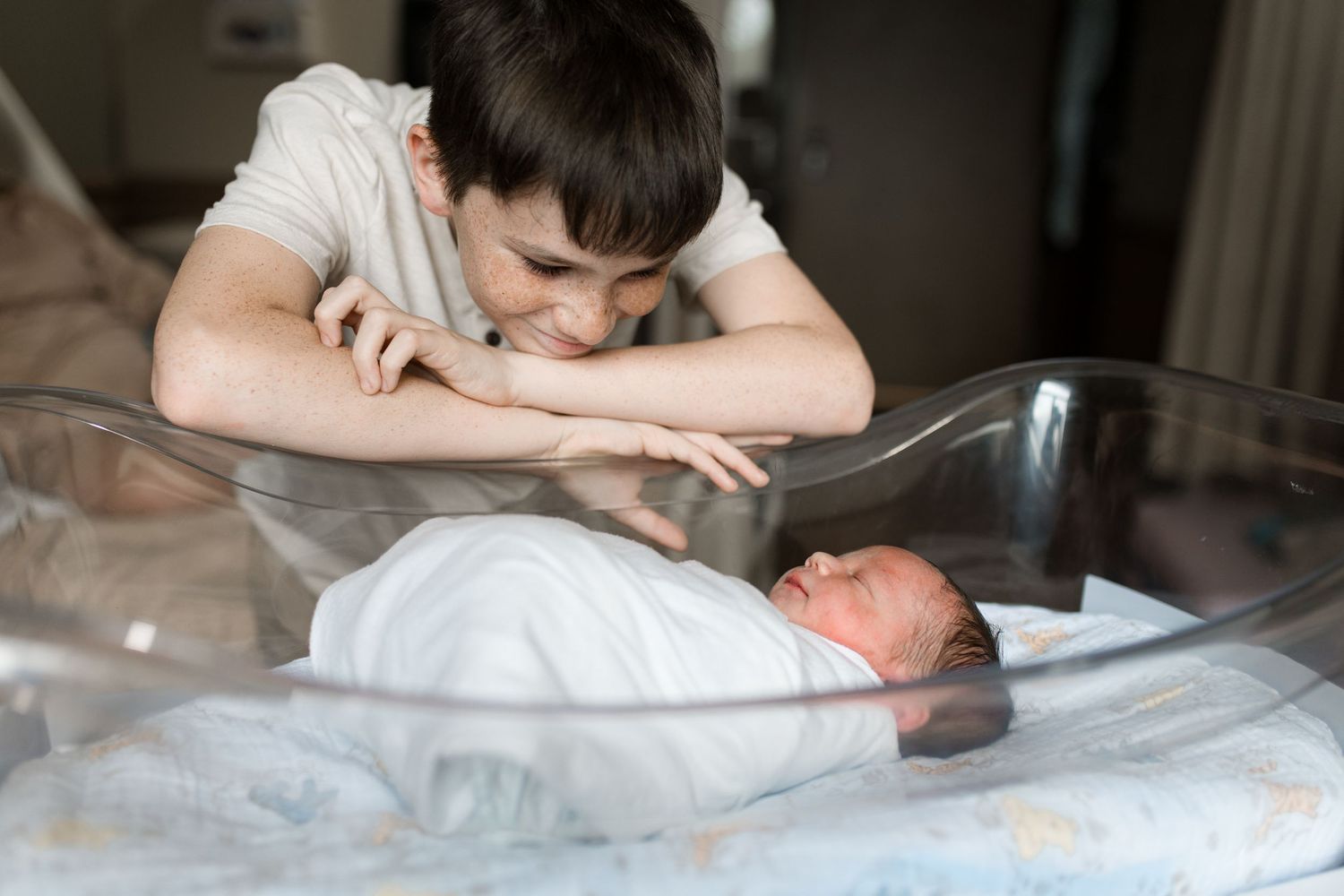Newborn baby during Fresh 48 session at Baptist Hospital in Beaumont, TX. Photographed by Bree Elle Photography.