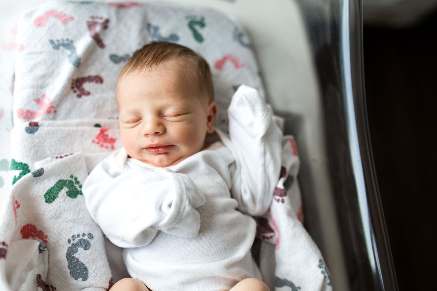 Newborn baby during Fresh 48 session in St. Elizabeth hospital in Beaumont with Bree Elle Photography.