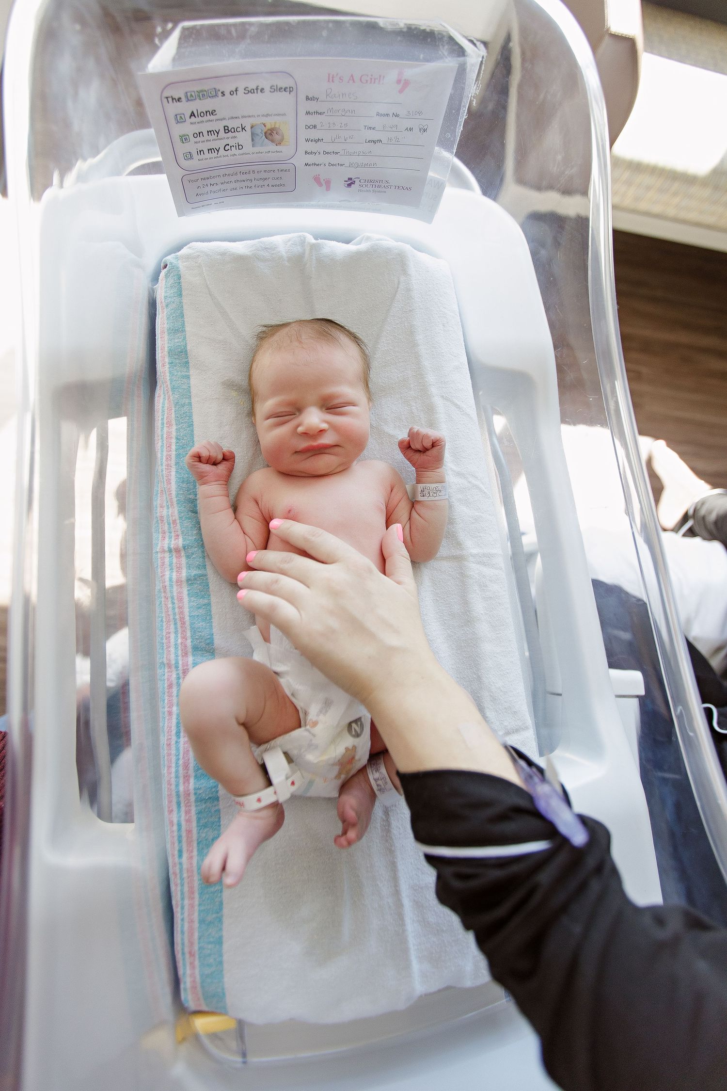 Newborn baby during Fresh 48 session in Beaumont hospital.
