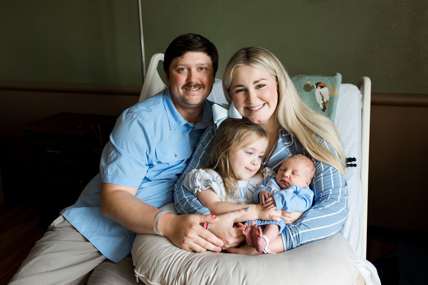 Newborn baby and family during Fresh 48 at Baptist hospital in Beaumont, TX with Bree Elle Photography.