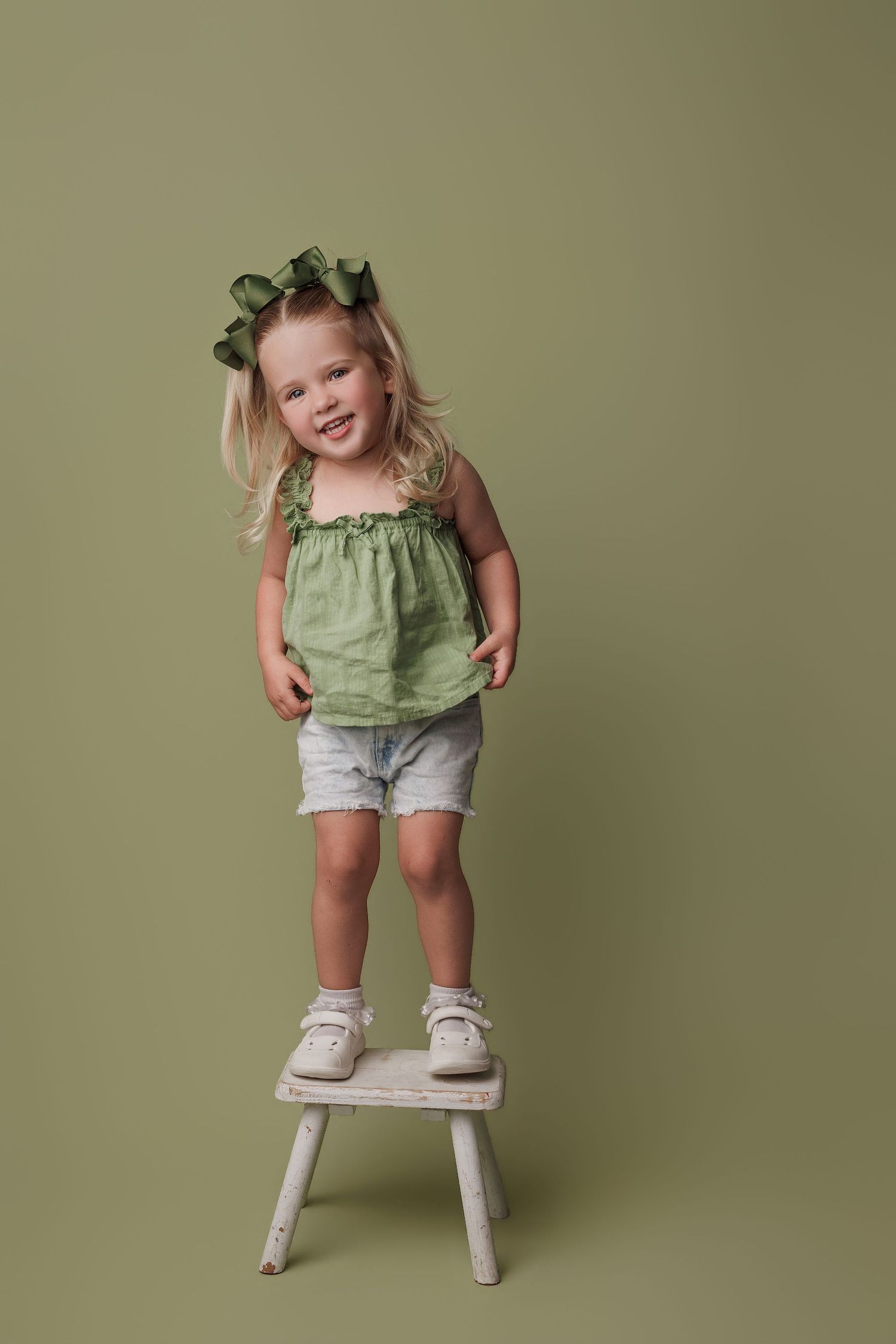 3 year old toddler girl during portrait session at Bree Elle Photography in Beaumont, Tx.
