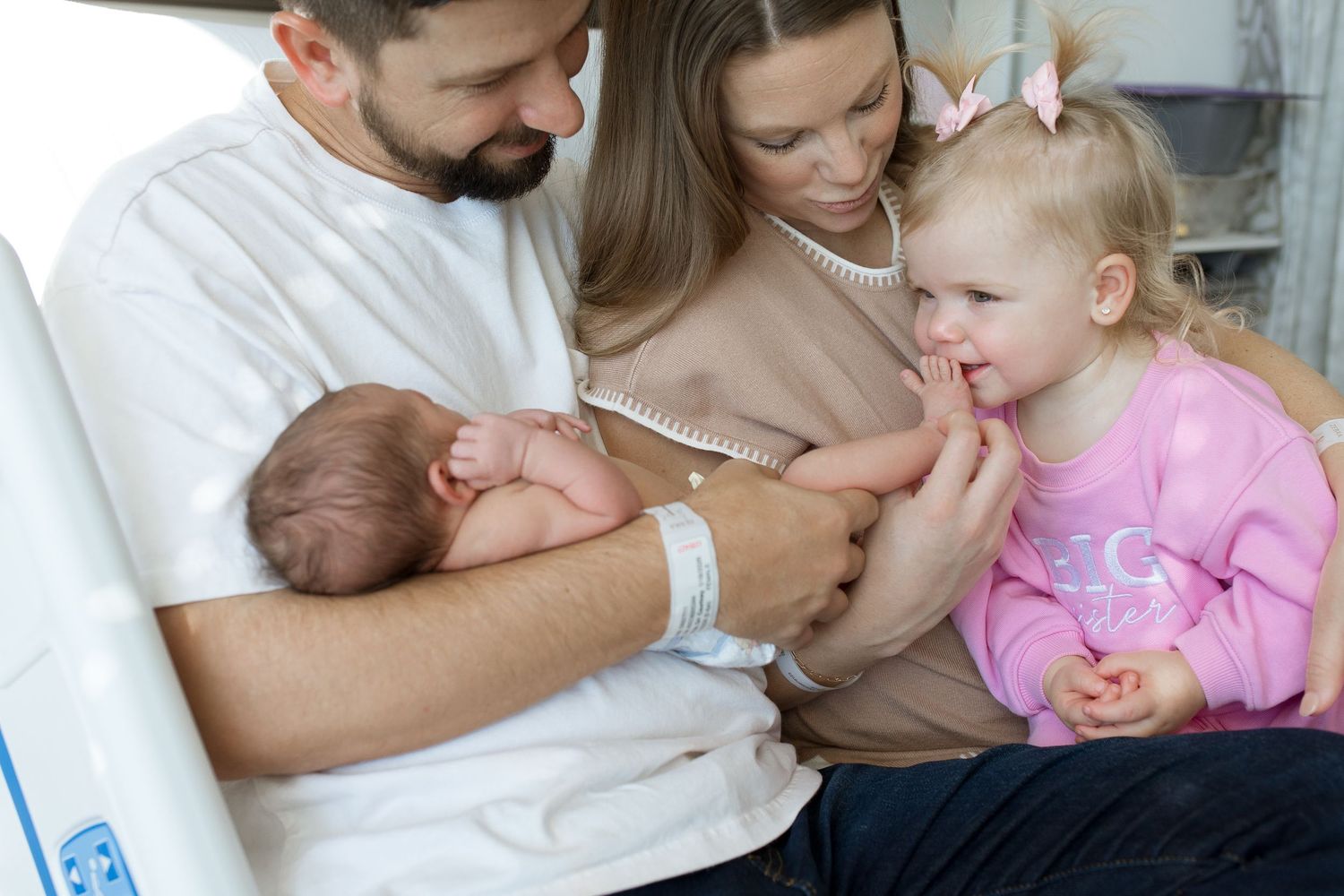 Newborn baby during their Fresh 48 session with Bree Elle Photography in Beaumont, TX at St. Elizabeth hospital.