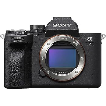 Sony Alpha a7 IV mirrorless digital camera body showing the E-mount lens mount and sensor against black background.