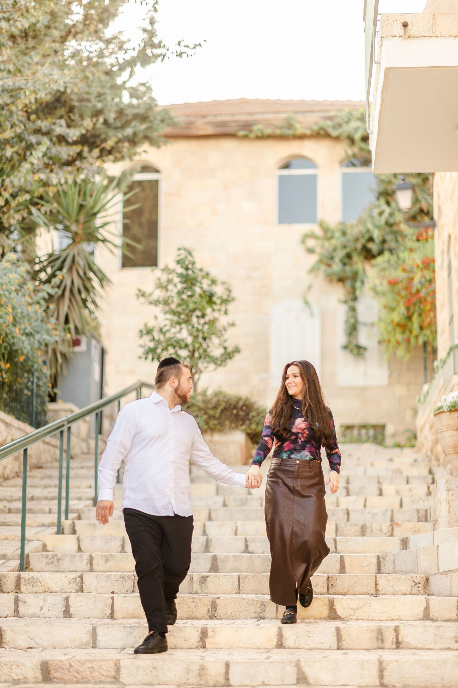 couple's photoshoot in yemin moshe jerusalem israel
