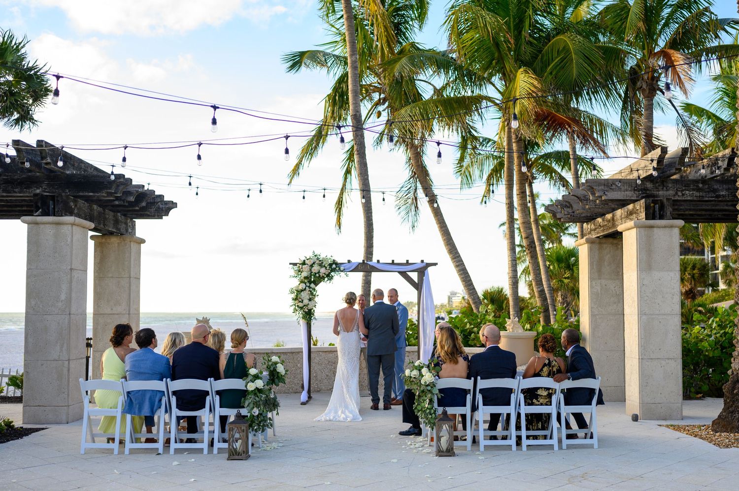 Photography of wedding ceremony at Sarasota Ritz beach
