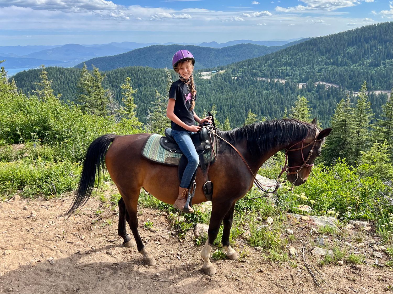 horse back riding on Schweitzer mountain