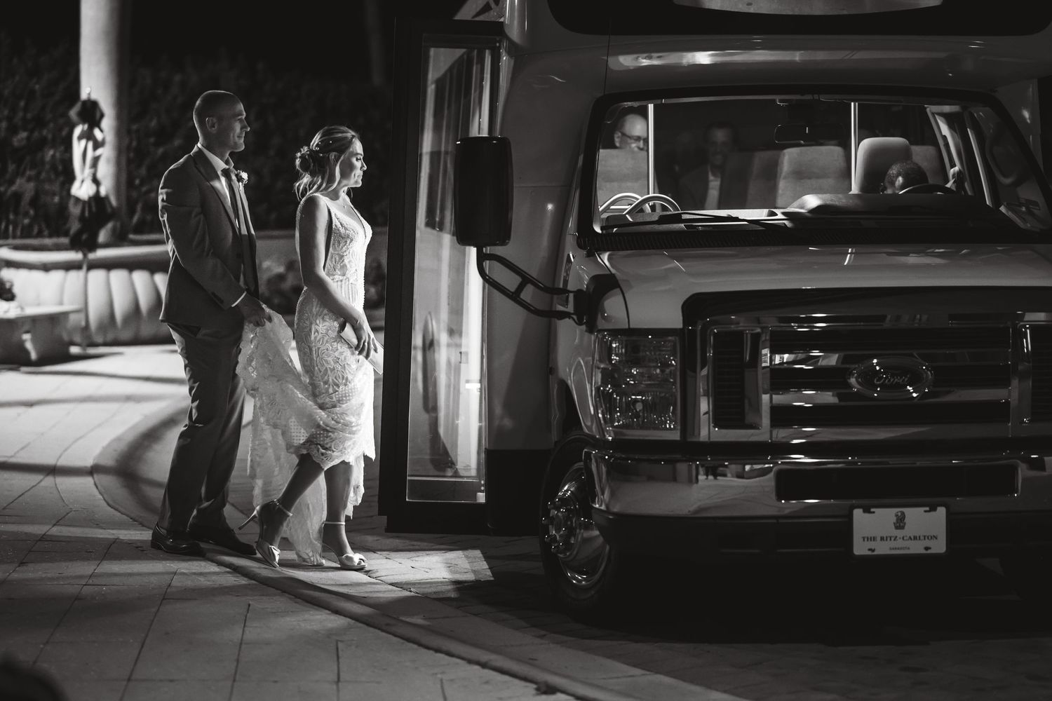 Sarasota Ritz Beach club shuttle wedding photography