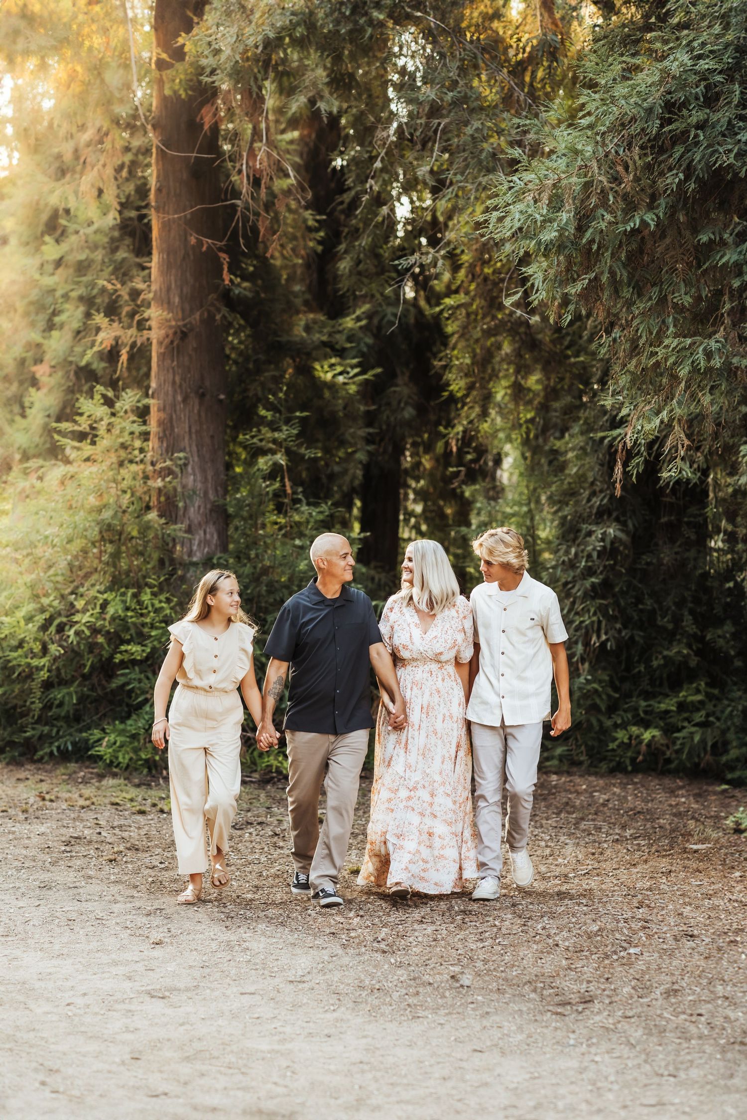 Brea family photo session with neutral outfits