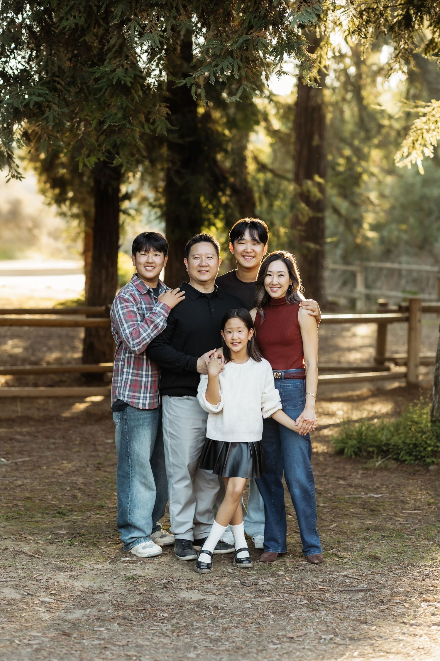 A beautiful family portrait during a natural light photo session in Orange County