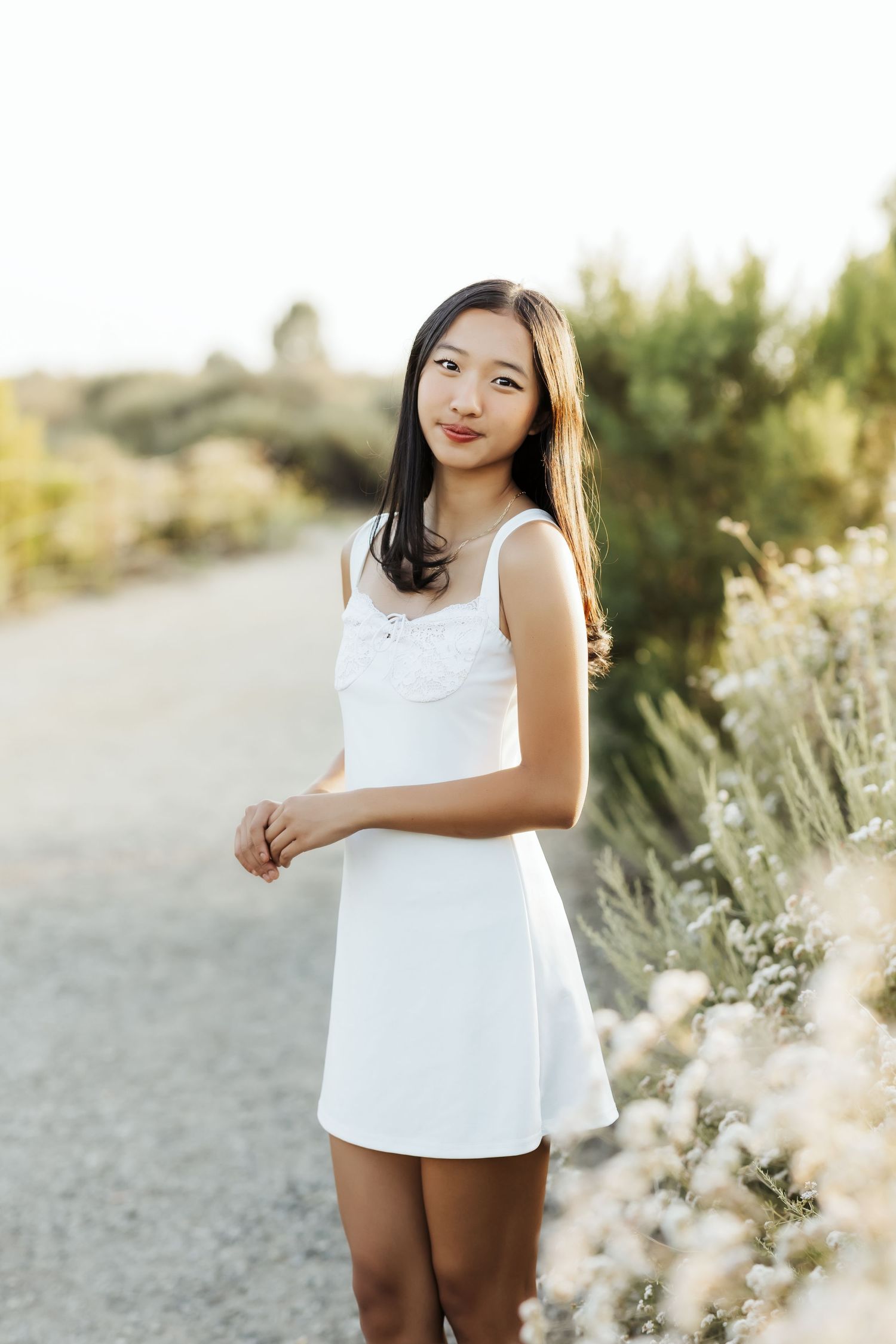 High school senior portrait during golden hour outdoor
