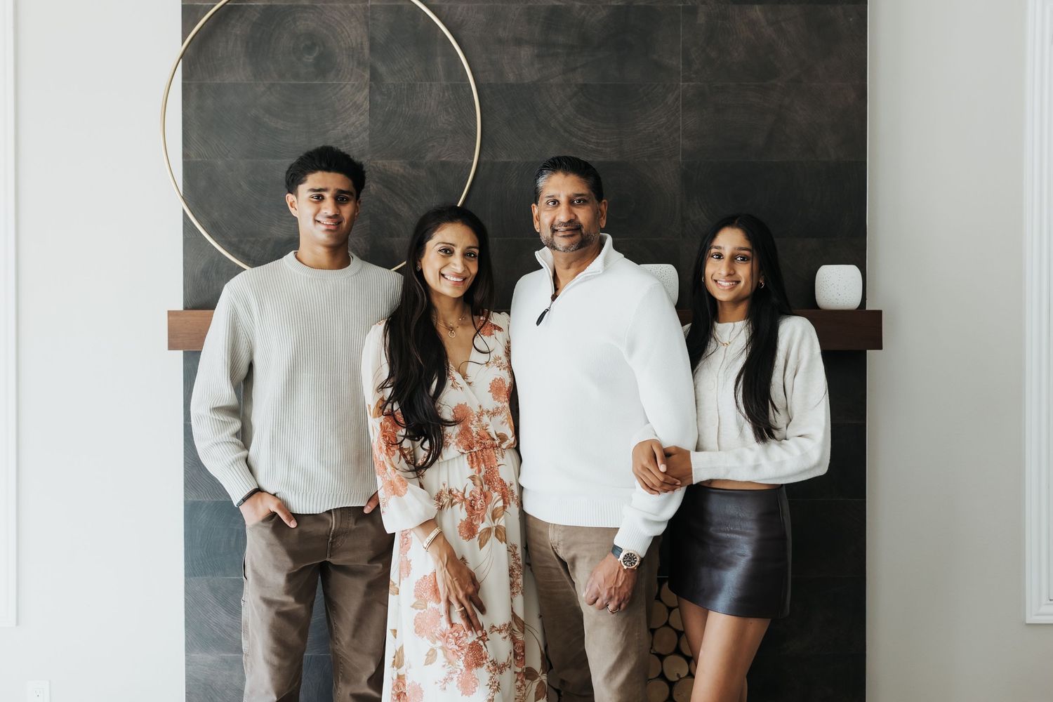 Classic family portrait during an in home session in Orange County