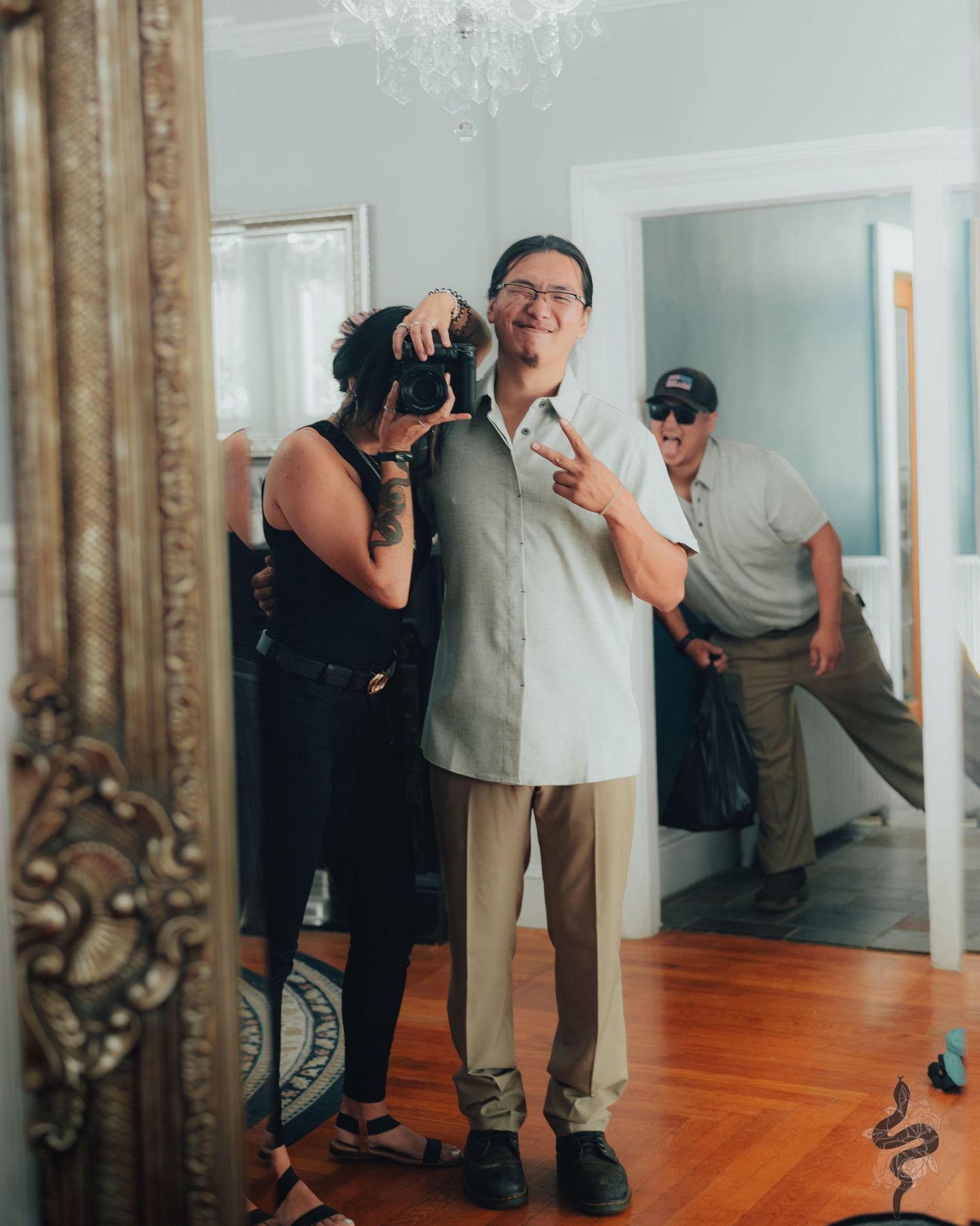Paul and Porsche in a mirror