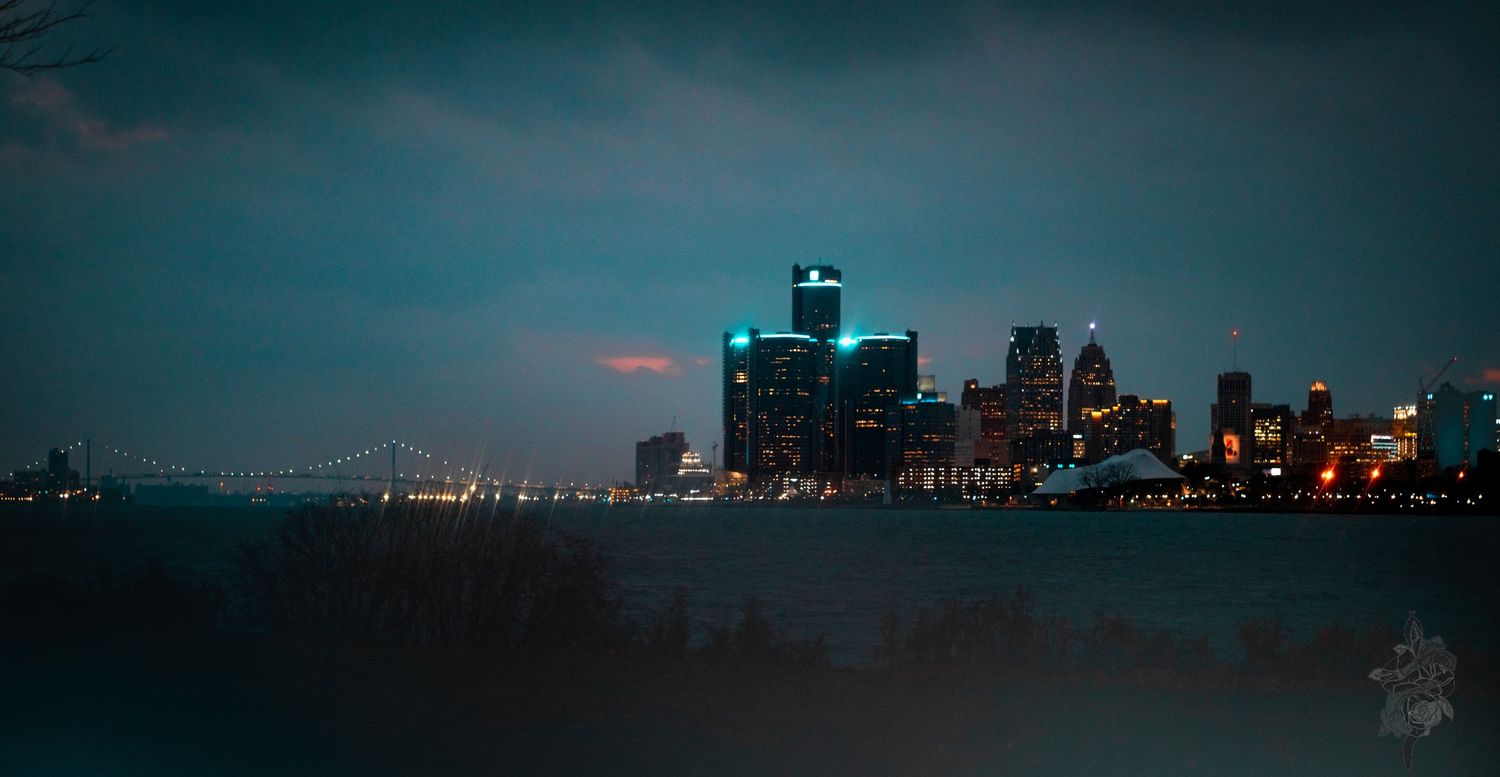 The Detroit cityscape by Porsche Aremia