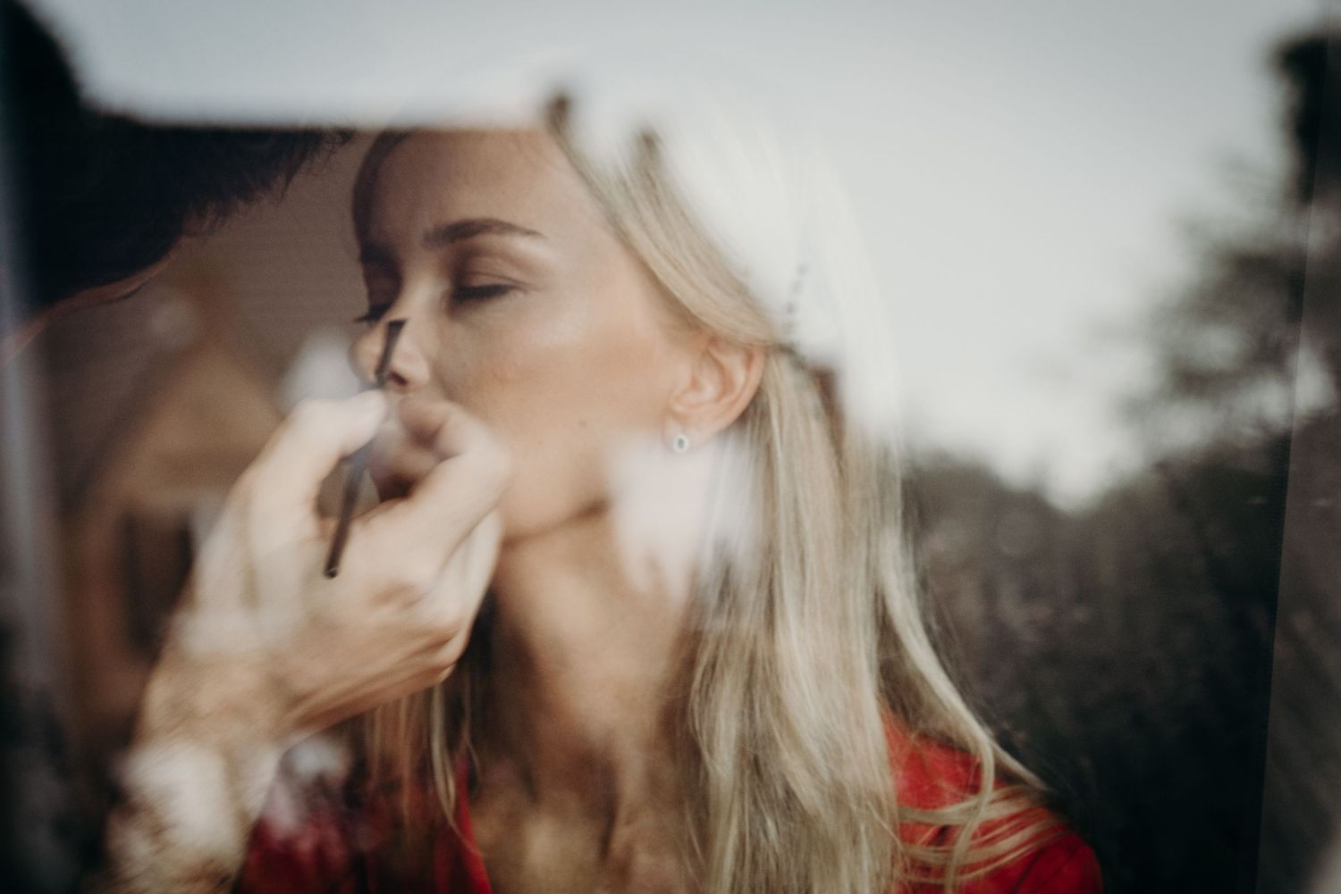 Romantic outdoor portrait with soft natural lighting and dreamy atmosphere.