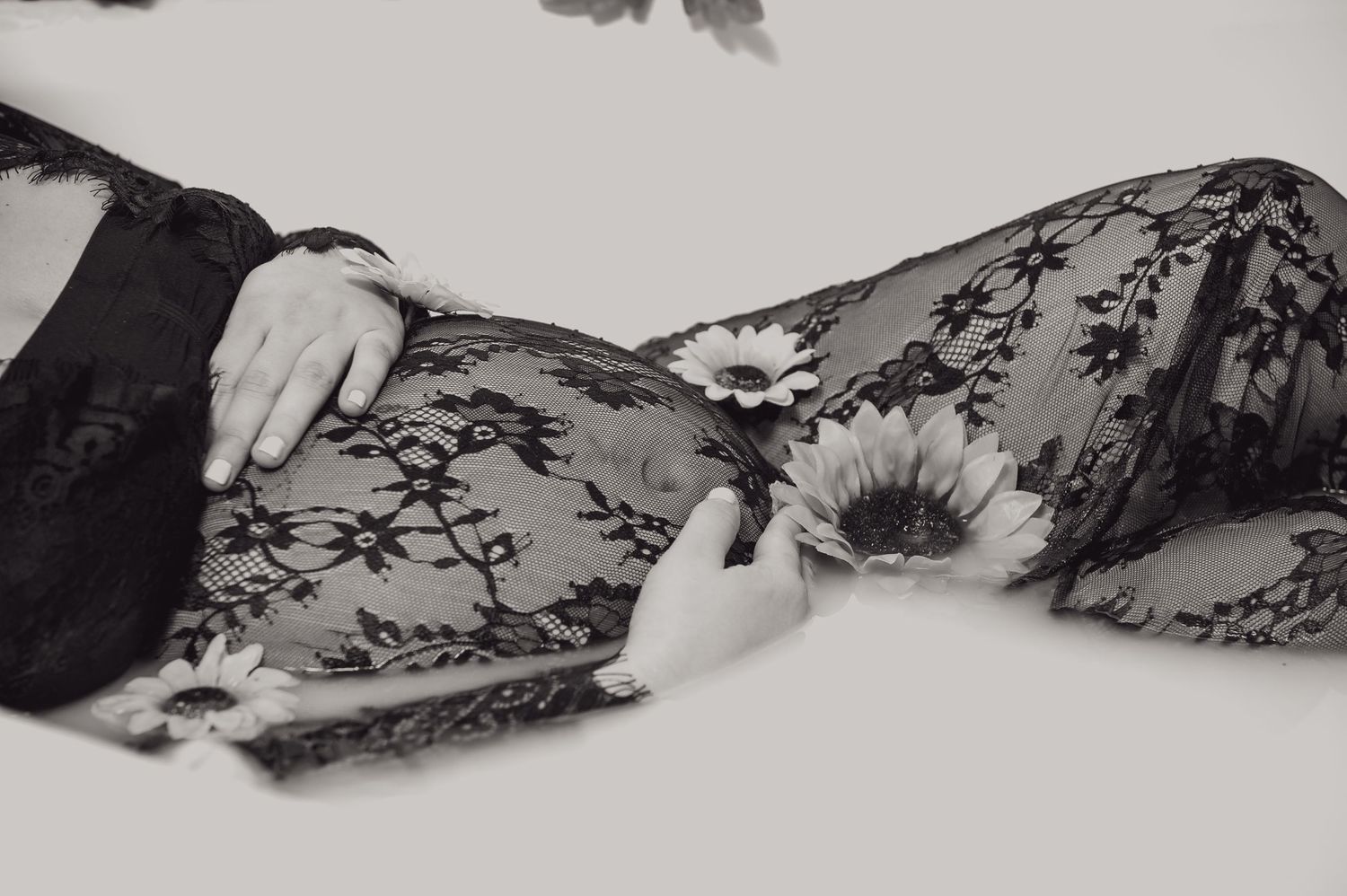 A series of black and white artistic photographs with mountains and landscapes.
