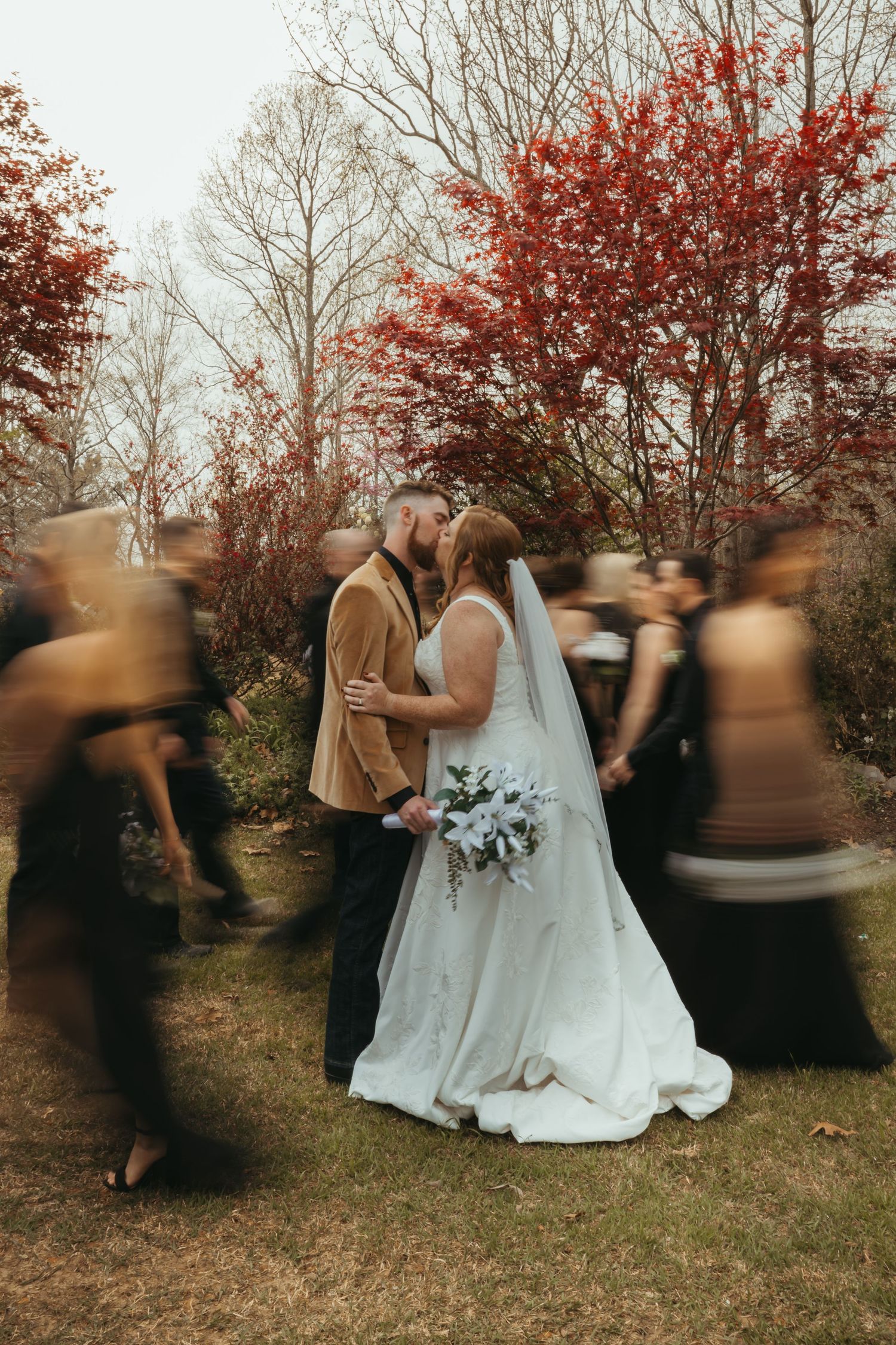 Bride and Groom with wedding party