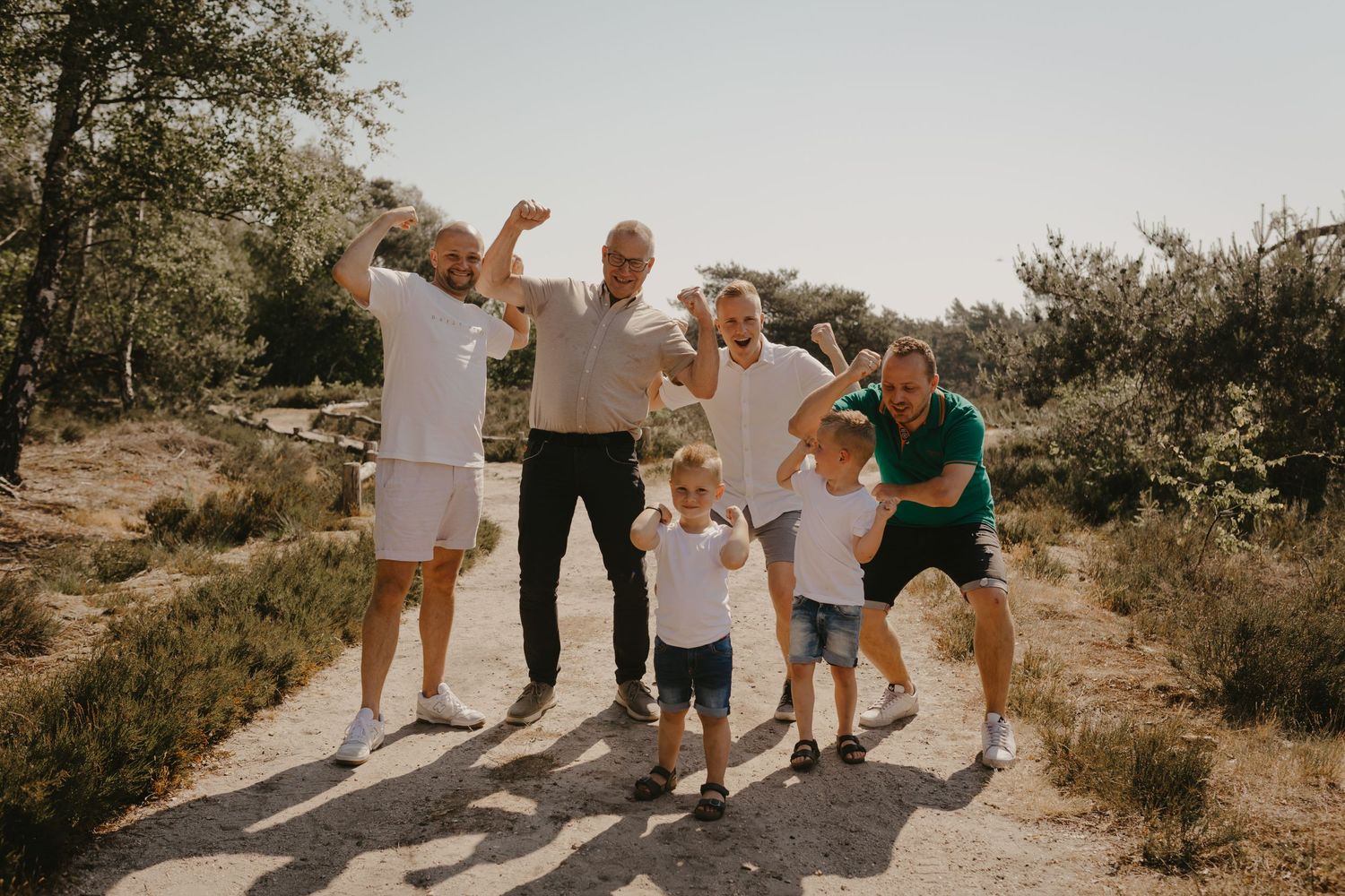 Family exploring nature trails together on a sunny afternoon.