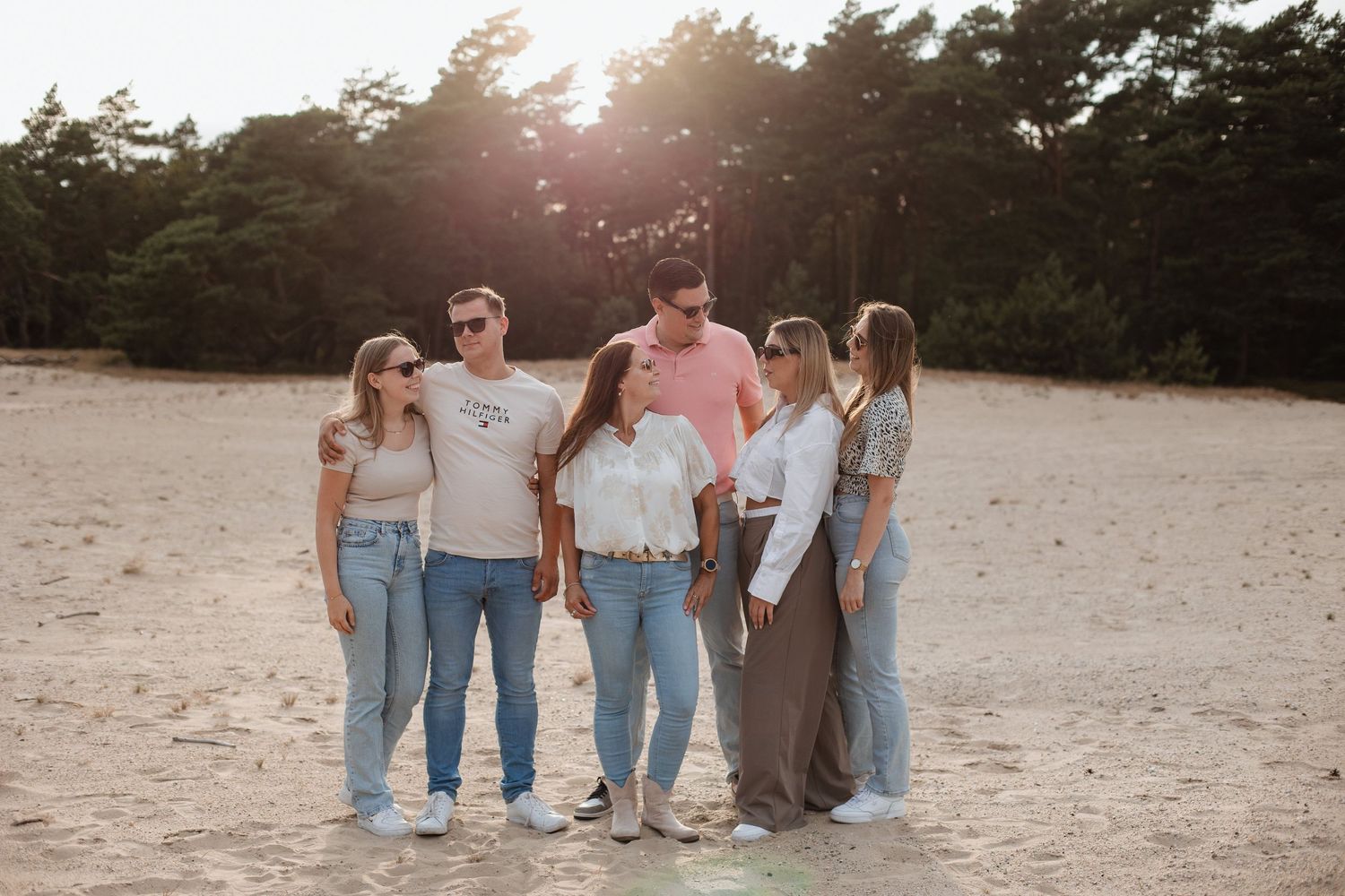 Foto van een familie op het Beekhuizerzand in Harderwijk.