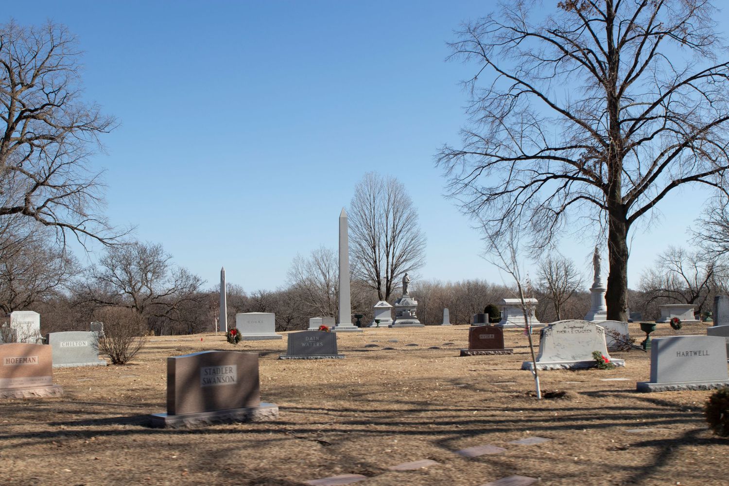 Present day Heyate Otuŋwe, exact site of painting which is now Lakewood Cemetery. Lakewood Cemetery acknowledges their positioning on historically Dakota land.