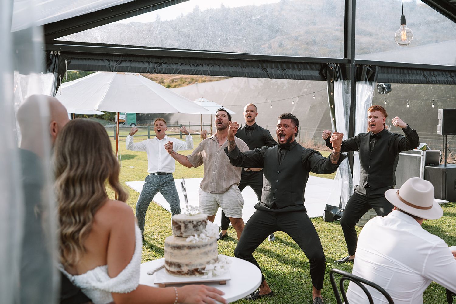 Groomsmen haka wedding