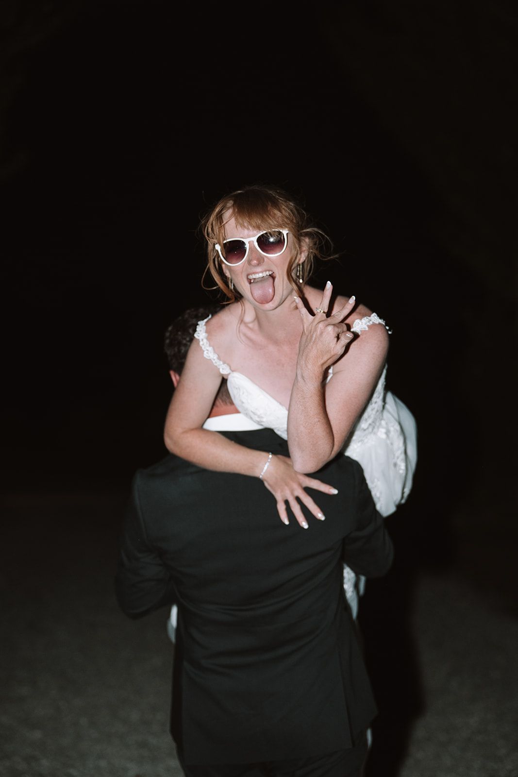 Queenstown wedding couple flash