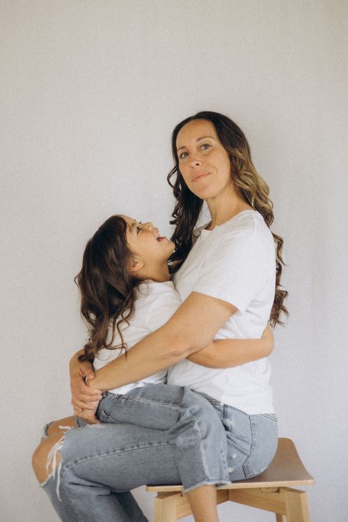 Tauranga family and motherhood photographer Stephani sharing a genuine connection with her child during a lifestyle portrait session.