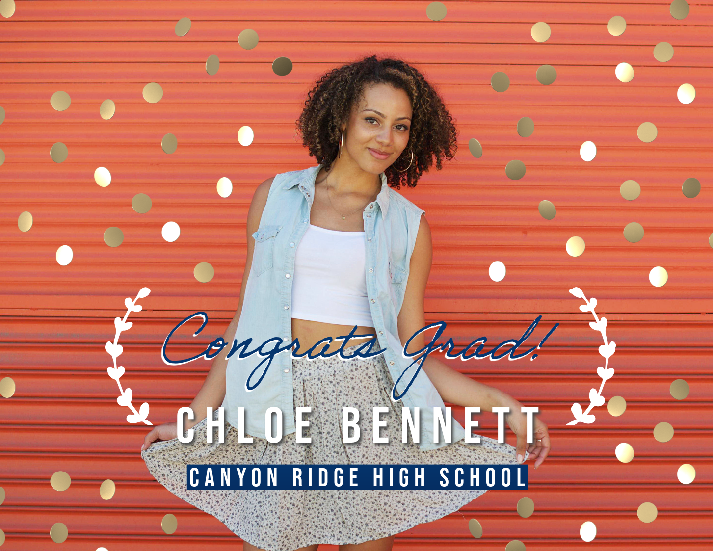 Senior portrait graduation announcement example showing how senior photos differ from college audition headshots.