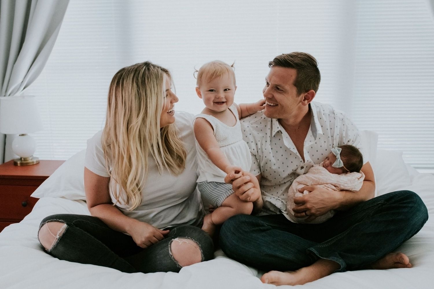 At-home family portrait from Alyssa’s years photographing families before specializing in headshot photography with Nice Headshots.
