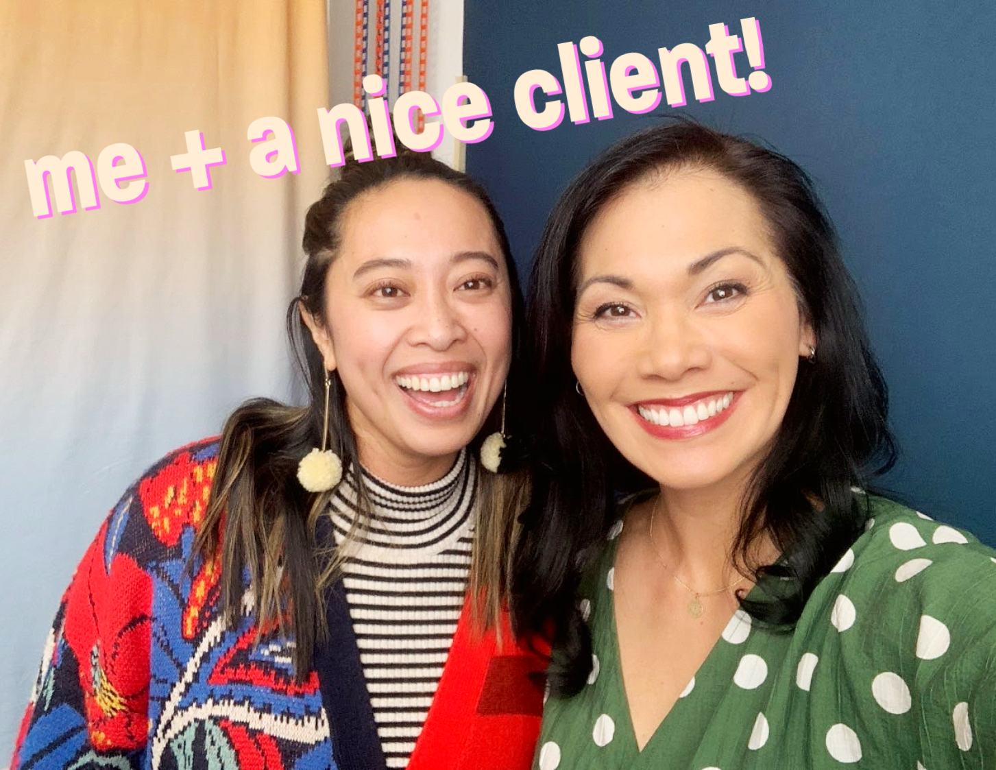 Los Angeles headshot photographer with a happy client at the studio, capturing a fun and personalized headshot session experience.