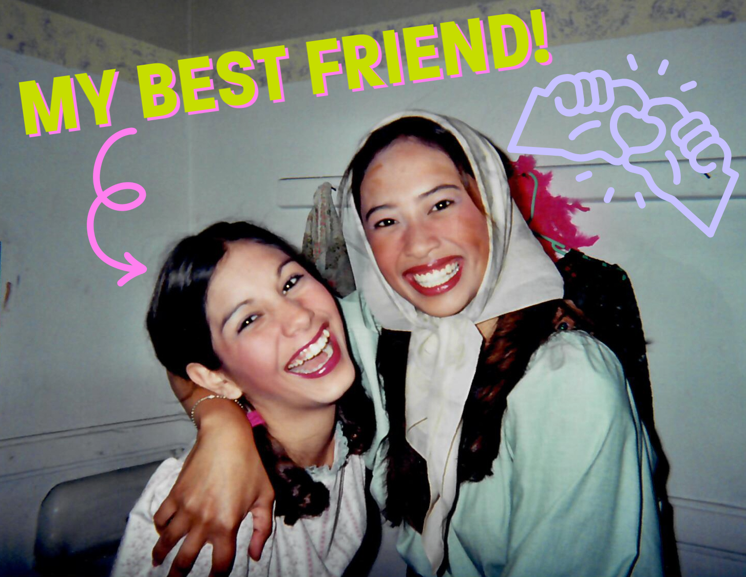 Alyssa and her best friend in high school theatre, an early influence on her career as a headshot photographer.