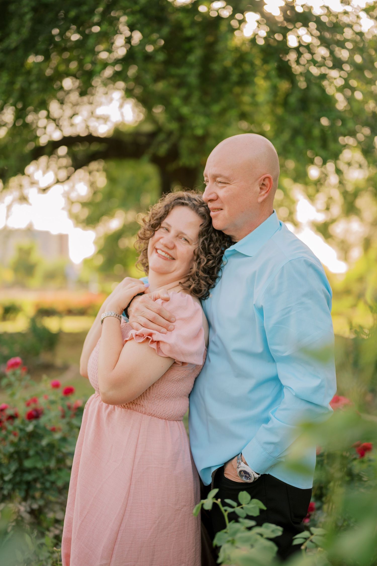 Luxury family photography session in a colorful rose garden Phoenix Arizona