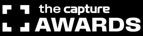 The Capture Awards logo in white text on a black background.