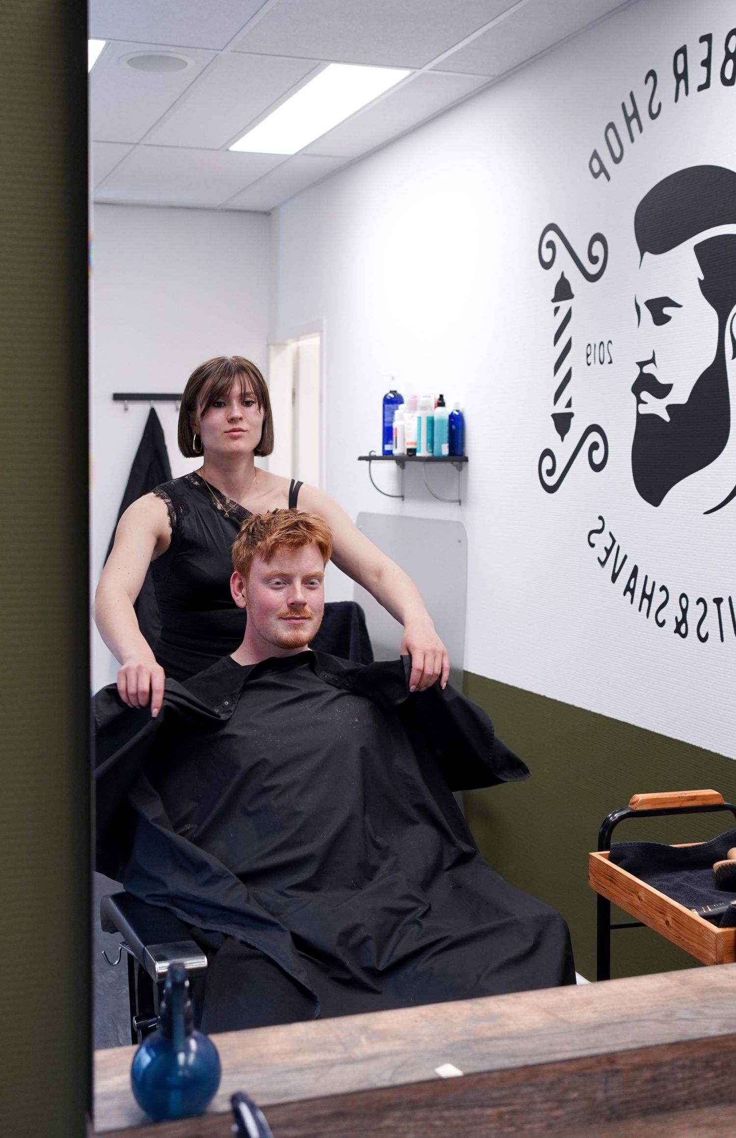 barber hair styling shoot, commercial photography for hair salons