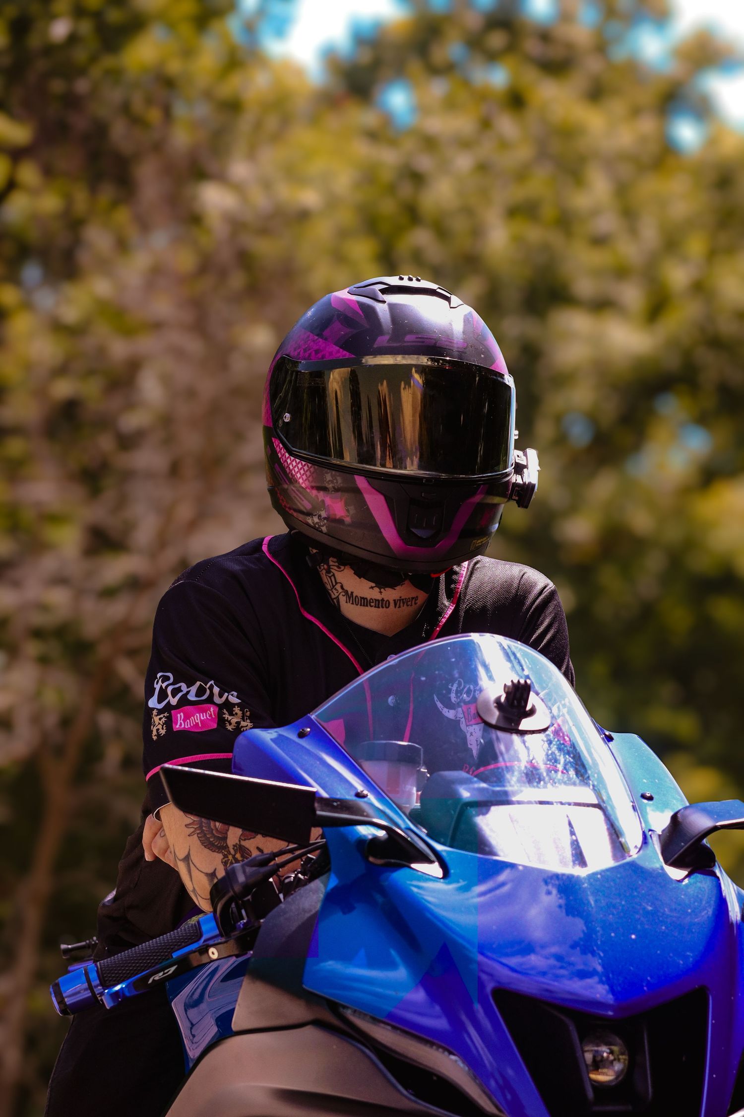 Motorcycle and owner portrait photography
