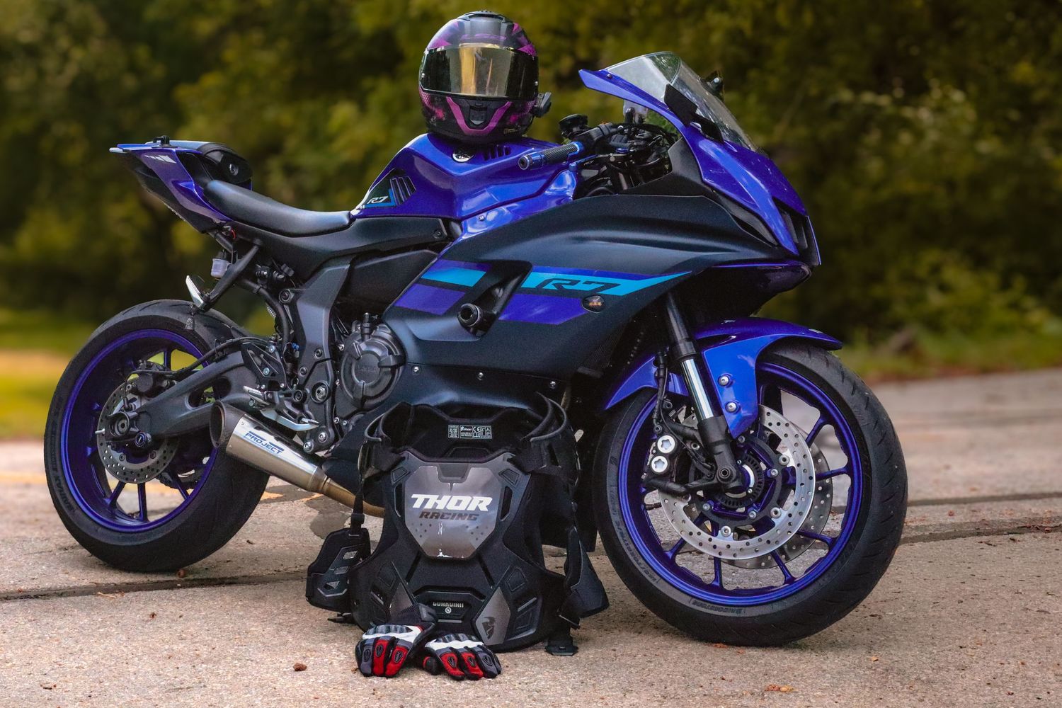 Motorcycle automotive photography featuring motorcycle gear